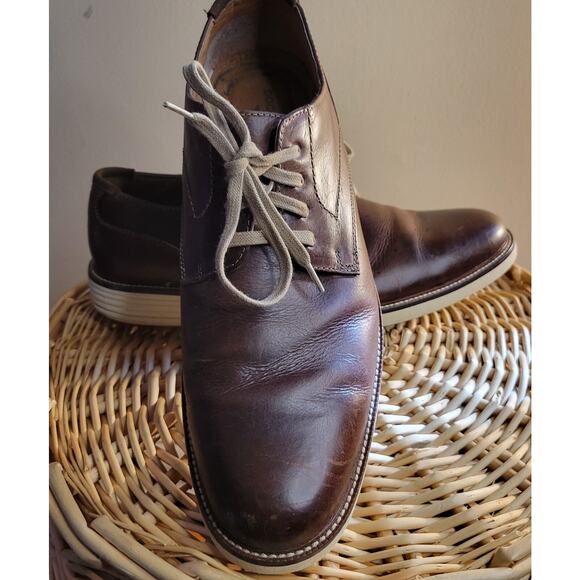 Dockers Men Leather Shoes Oxford Casual Brown Laceup Sz 11 Eclectic Grandpa core - Picture 1 of 16